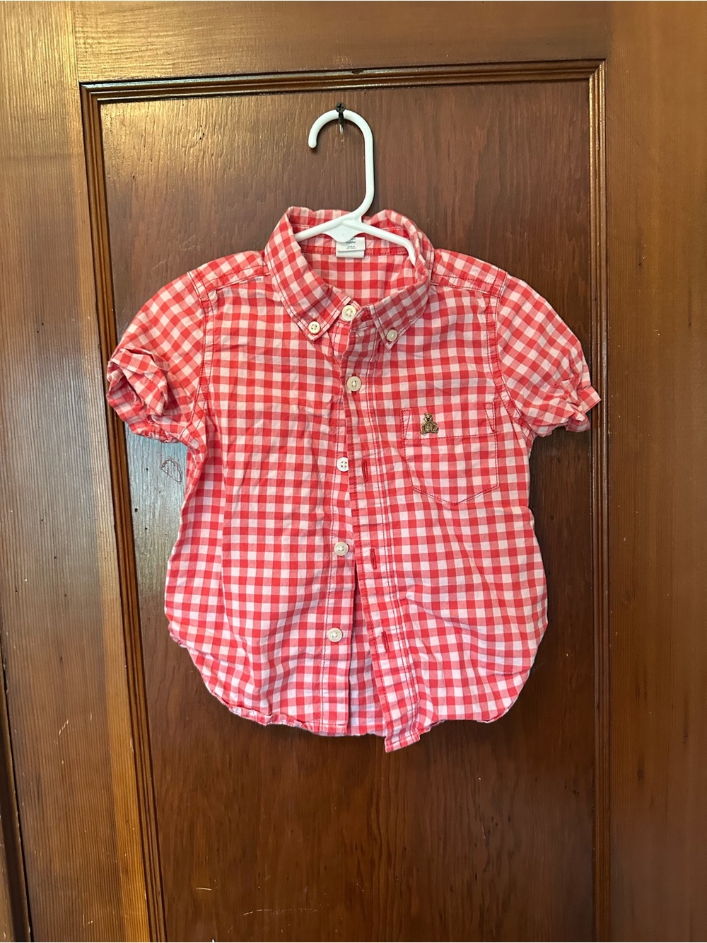 GAP Red and White Gingham Button-Down Shirt